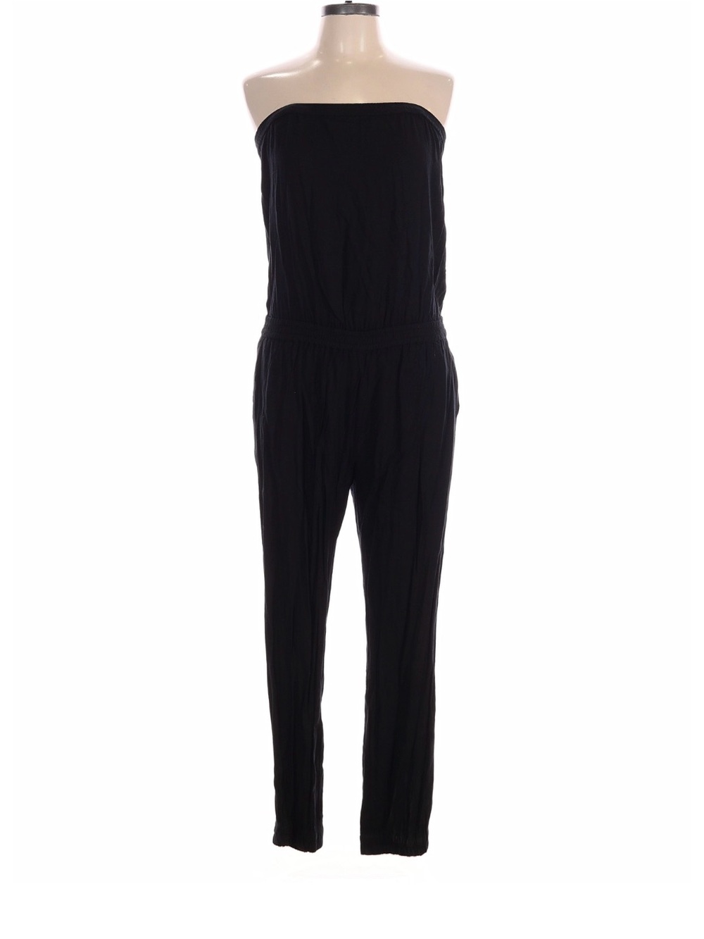 Sunday Best Aritzia Black Strapless Cinched Waist Jogger Jumpsuit Size L